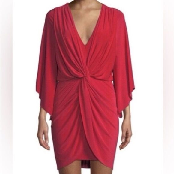 MISA LOS ANGELES Bell Sleeve Twist Front Teget Mini Dress - Picture 15 of 15